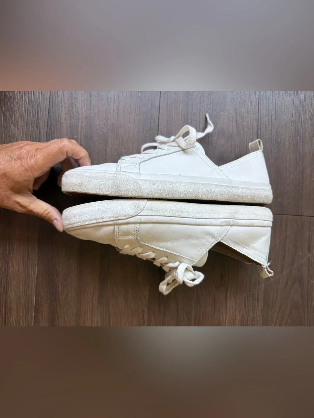 Lucky Brand Dansbey Sneaker Lace Up Casual White Leather Back Pull Tab Shoes 8
